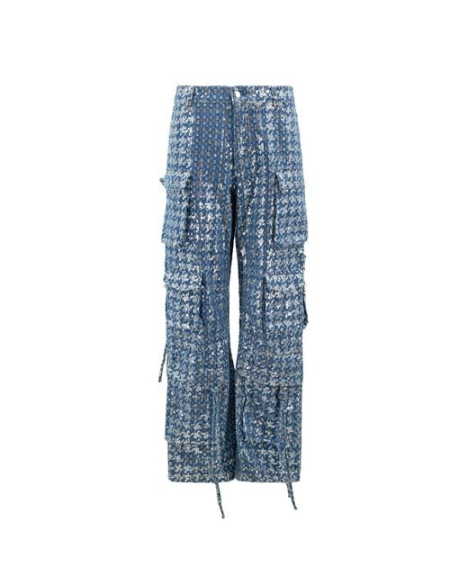 Maui X Lolita Blue Kelly Sequin Cargo Denim Pants