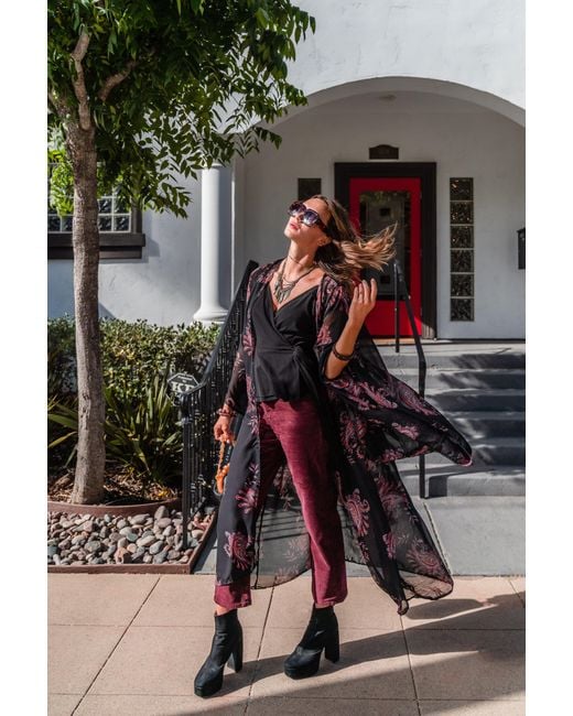 Jennafer Grace Black Vera Paisley Kimono