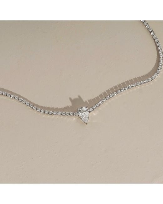 Diamonbliss Natural Marilyn Monroe Solo Pear Tennis Necklace