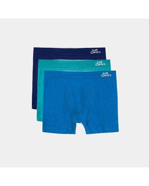 JustWears Blue Super Soft Boxer Briefs for men