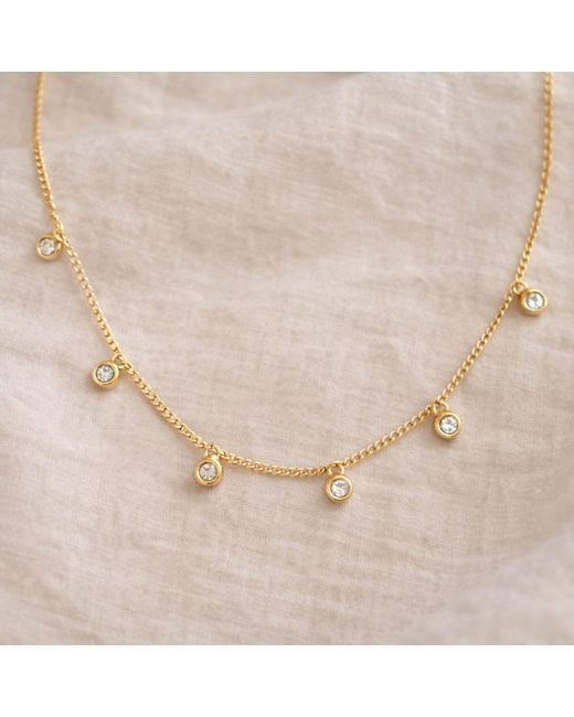 Lily Flo Jewellery Metallic Diamond Dangle Necklace