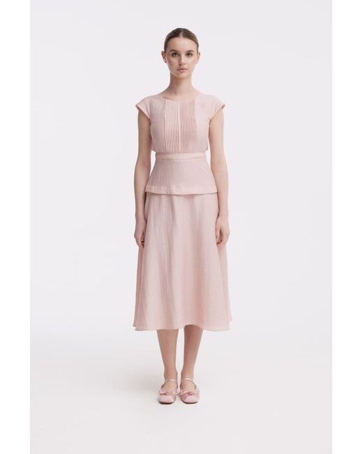 Georgette Pink Powder Midi Dress