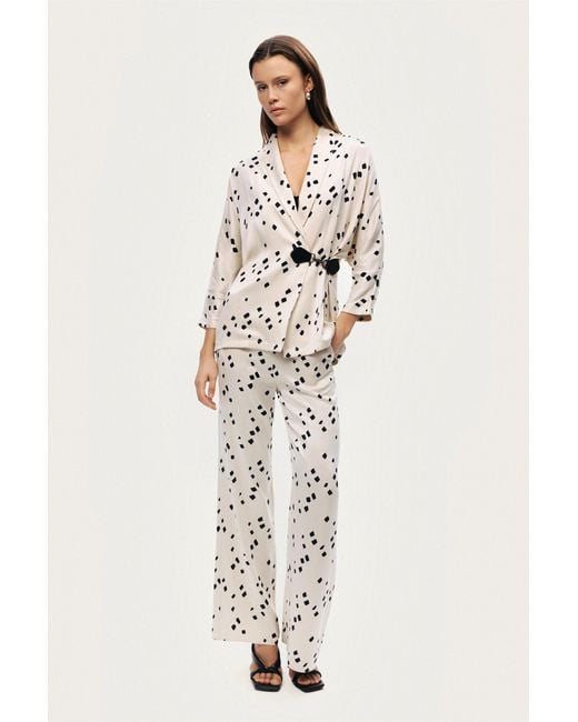 Nocturne Natural Printed Wrap Jacket