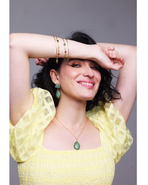 Magpie Rose Green Theia Aqua Pendant