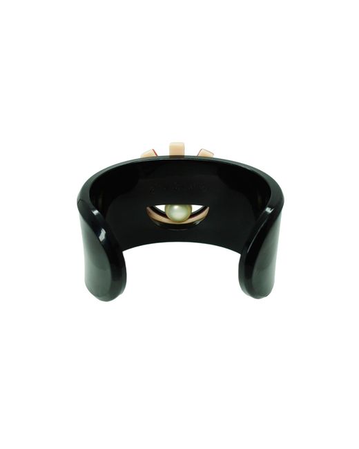 Gissa Bicalho Black Handmade Acrylic Bracelet Eye