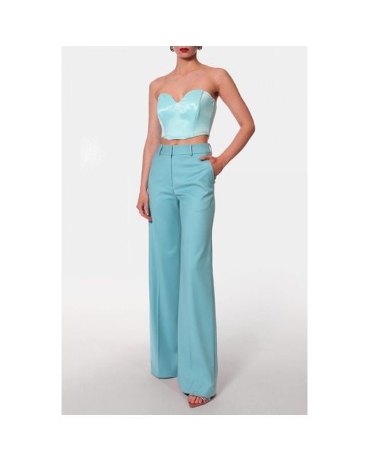 AGGI by HALEWSKI Blue Franzi How Am I Wide Leg Trousers