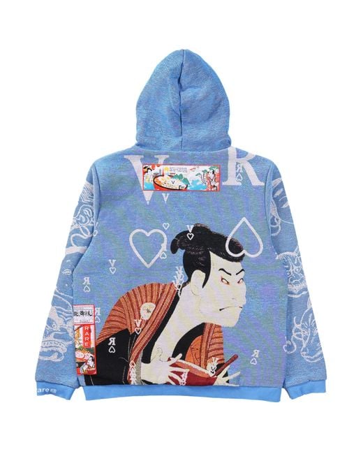 VERYRARE Blue Yokai Kabuki Hoodie for men