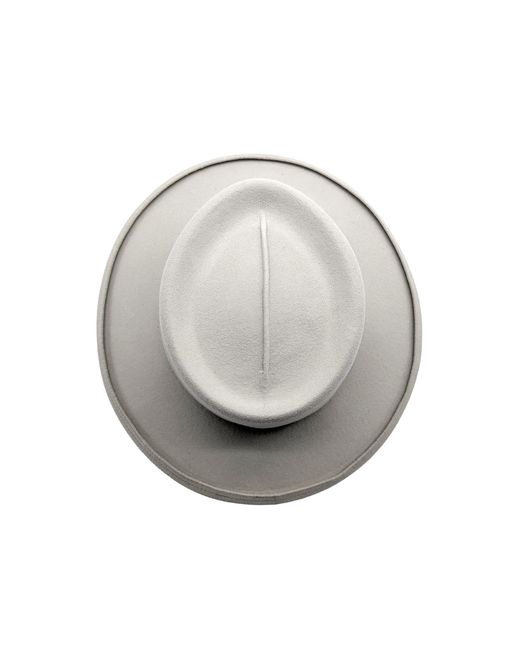 DORIA 1905 Gray Chalk Smooth Lapin Felt Hat With Leather Strap for men