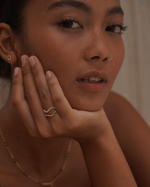 Inari Jewellery White Ebb & Flow Stacking Ring