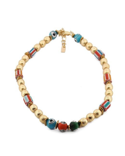 Ebru Jewelry Metallic Colorful Evil Eye Beaded Choker Summer Necklace