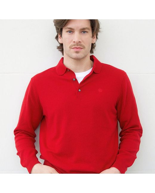 Bel Cashmere Red Cashmere Polo Shirt for men