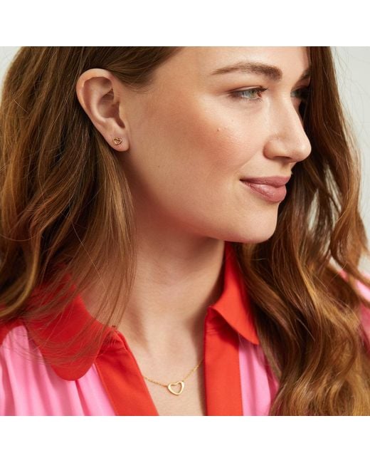 Auree Jewellery Metallic Verona Mini Vermeil Love Heart Stud Earrings