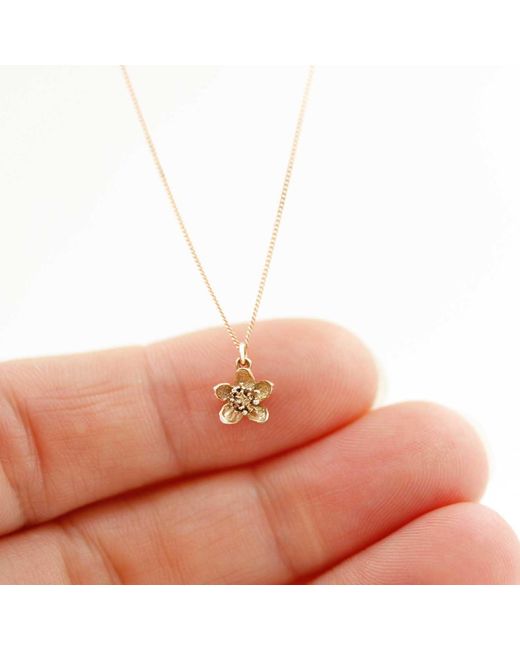 Lee Renee Metallic Cherry Blossom Necklace – Rose Gold