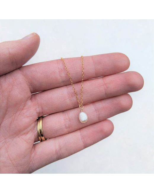 Kiri & Belle Metallic Mini Florence Small Pearl Pendant Filled Necklace