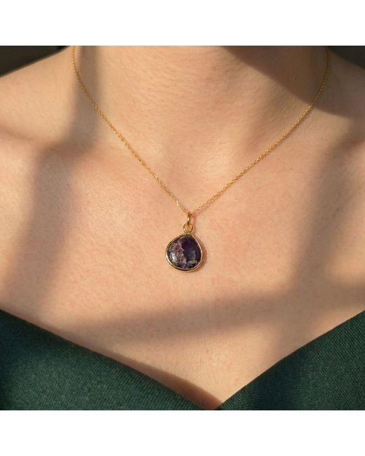 Harfi Blue Vermeil Plated Amethyst February Birthstone Charm Necklace
