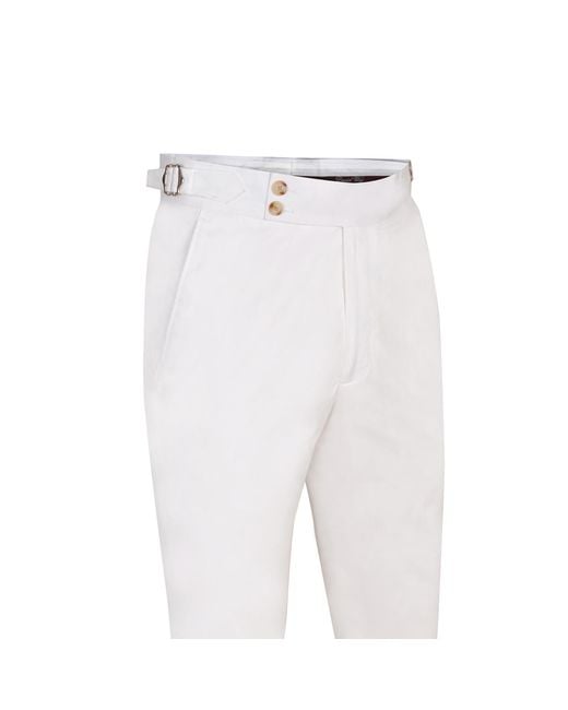 DAVID WEJ White Paco Gurkha Chinos Trouser for men