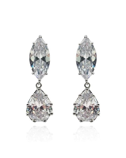 Michael Nash Jewelry Metallic Neutrals Nicole Marquise And Pear Shape Diamond Cubic Zirconium Cip On Earrings