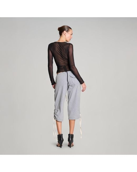 Love and Nostalgia Black Wrap It Up Mesh Top