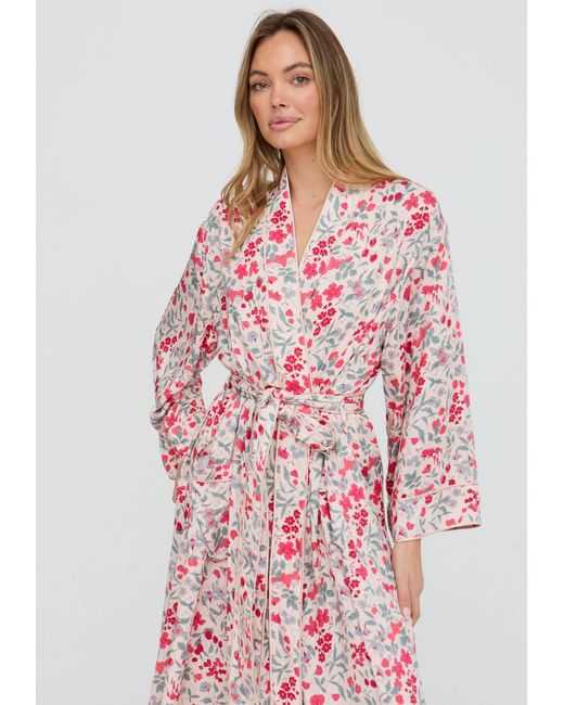 Lily and Lionel Pink Neutrals Corina Kimono Style Jasmine Print Robe