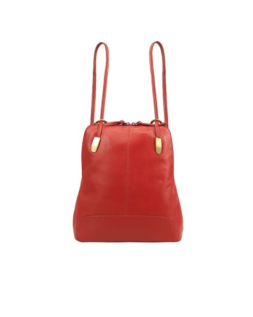 Lloyd Baker Red Shirdi Leather Backpack