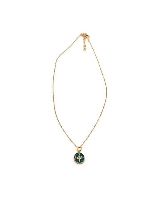 Ebru Jewelry Metallic Enamel Evil Eye Minimalist Protective Necklace