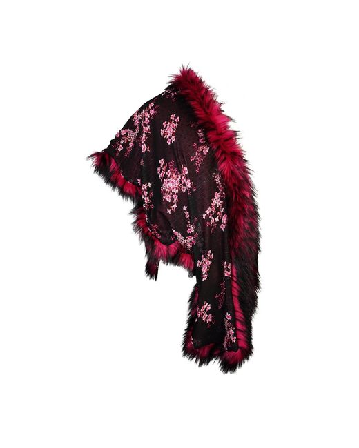 Jennafer Grace Red Sangre Faux Fur Shawl