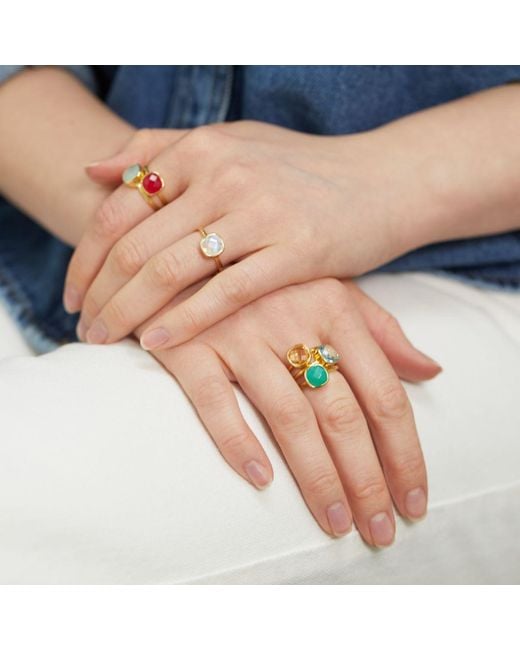 Auree Jewellery Blue Brooklyn Aqua Chalcedony Vermeil Ring