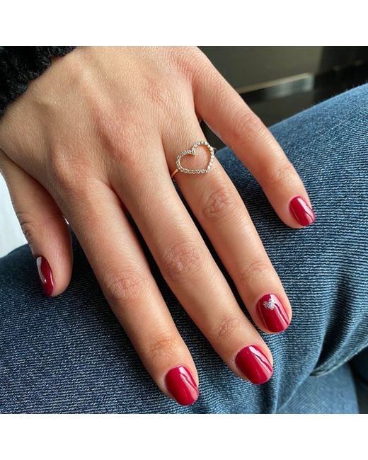 Ecce | Artisan Diamonds Metallic Solid 14Ct Hollow Heart Diamond Ring