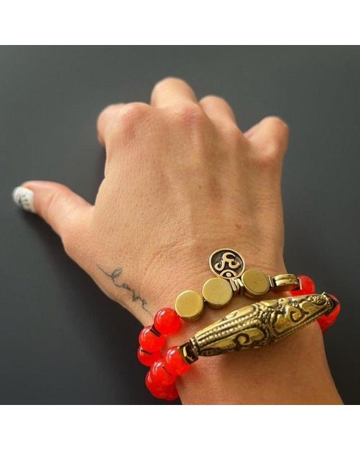 Ebru Jewelry Red Carnelian Vintage Bracelet