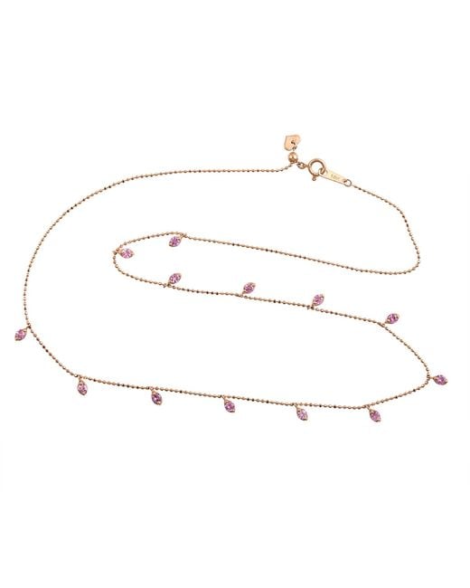 Artisan White Rose Sapphire Drop Station Necklace