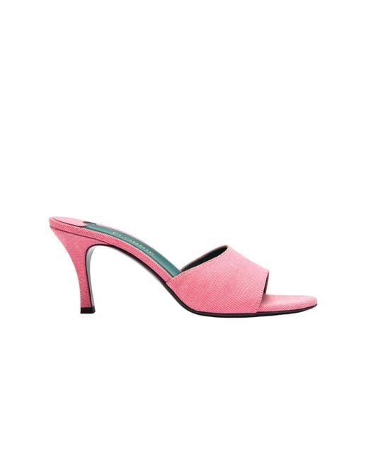 Florrie Pink Lucia 75Mm Denim Mule