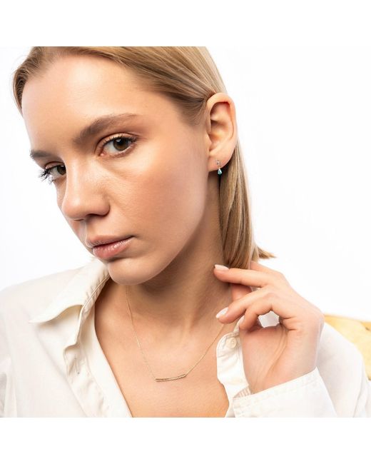 Spero London Metallic Topaz Lightning Bolt Earrings 9Ct Solid