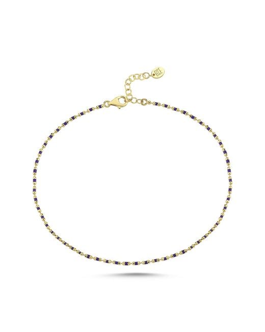 Ecce | Artisan Diamonds Metallic 14K Solid Enamelled Candy Crush Anklet