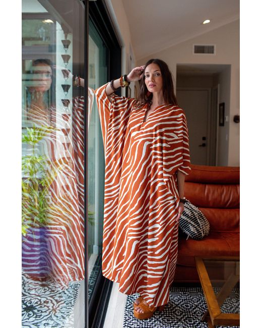 Jennafer Grace Red Talitha Cinched Waist Caftan