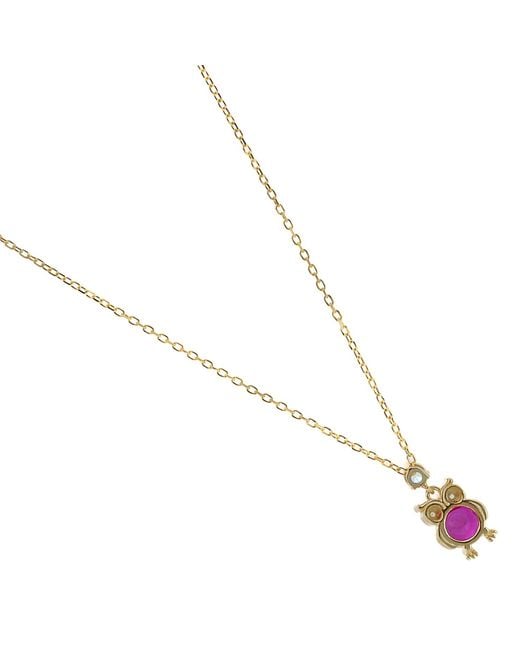 Ebru Jewelry Metallic Ruby Owl Necklace