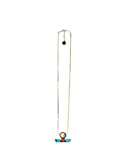 Gissa Bicalho Green Handmade Acrylic Necklace Quetzal