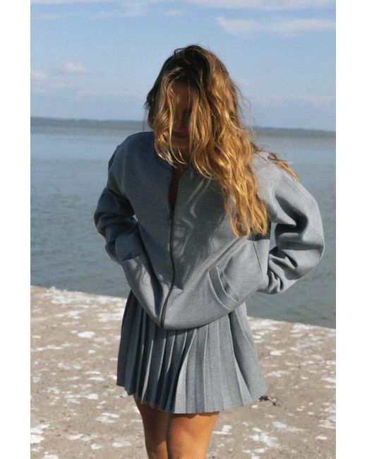 SALANIDA Gray Onda 100% Merino Bomber Jacket Light