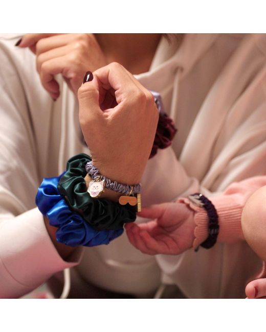 6Fiftytwo® Blue Pure Mulberry Classic Silk Scrunchies