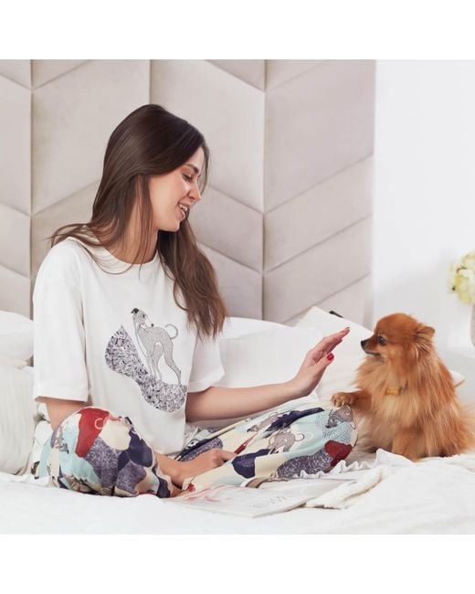 Oh!Zuza White Short Sleeve Loose Fit T-Shirt Whippet
