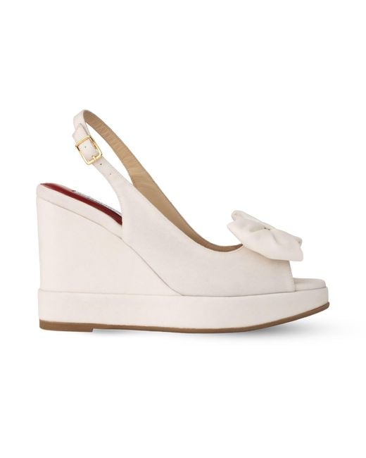 Rosamund Muir London Pink Rignana Soft Cream Velvet Wedges