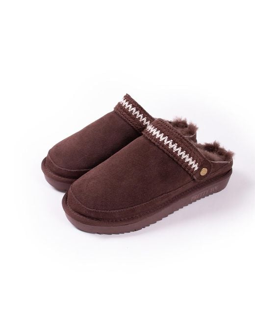 Pretty You London Red Hallie Sheepskin Multiway Slippers