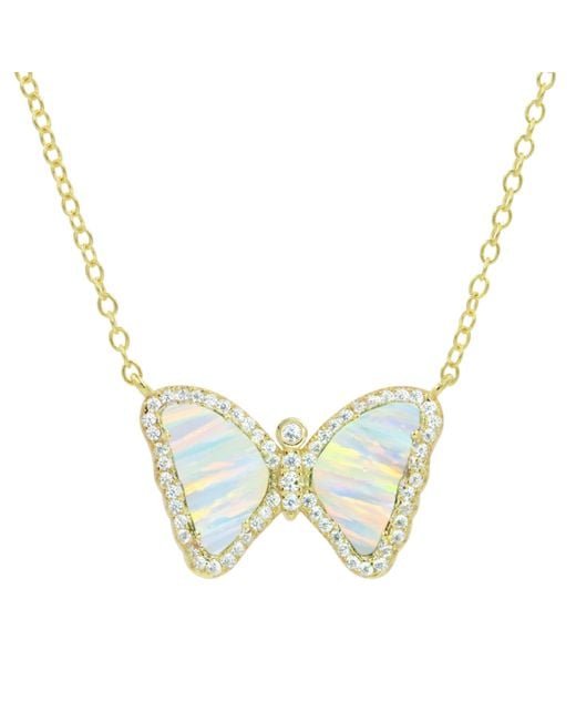 KAMARIA Pink Mini Opal Butterfly Necklace