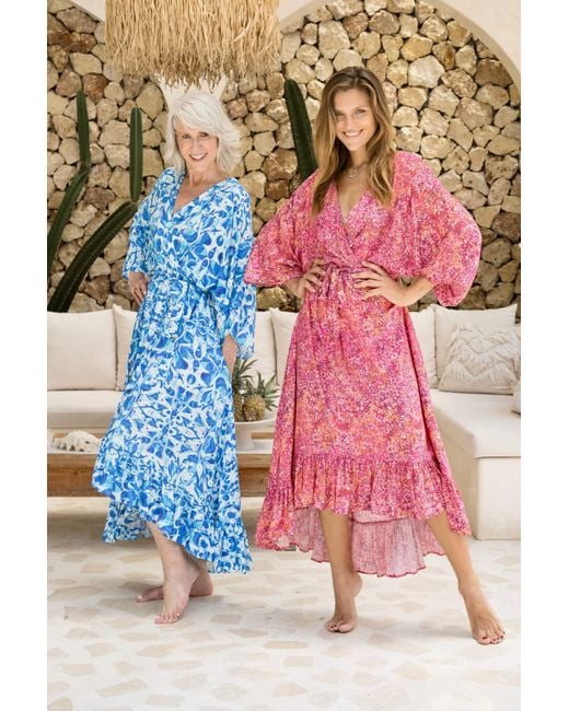 Sophia Alexia Blue Greek Goddess Mozambique Midaxi Dress