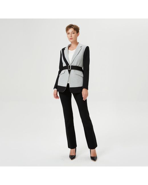Smart and Joy Black Color Block Tailor Jacket