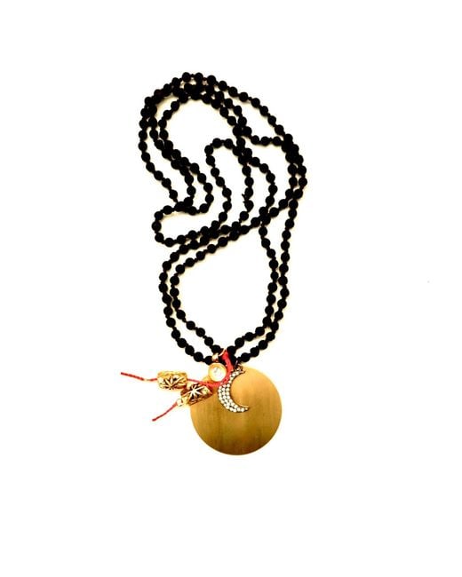 Persia Dona Jewelry Metallic Circle X Moon Necklace