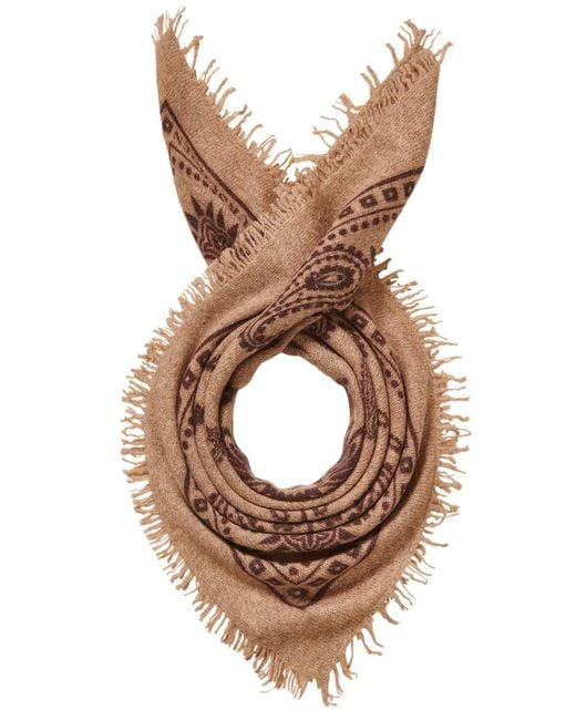 PUR SCHOEN Brown Maxi Bandana Scarf Taupe-Chocolate