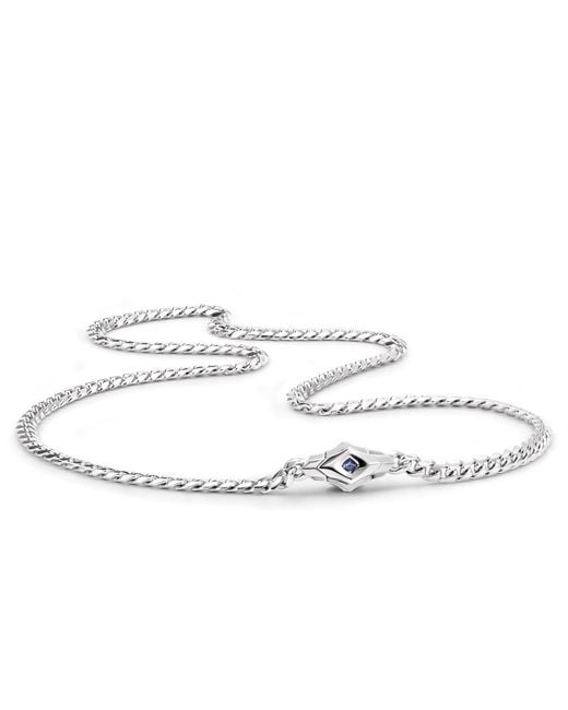 AWNL Metallic Ceylon Sapphire Clasp Necklace for men