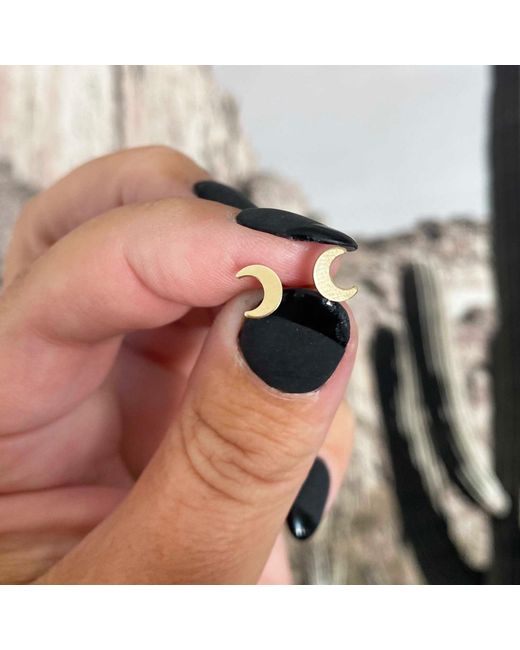 Glamrocks Jewelry Metallic Crescent Moon Stud Earrings