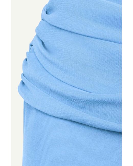 POST MERIDIEM Blue Chiffon Maxi Skirt With Draping