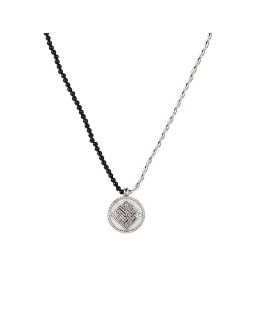 Aurozia Metallic Three Charms Venus Bound The Endless Love Knot Crystal Beaded Necklace Agate